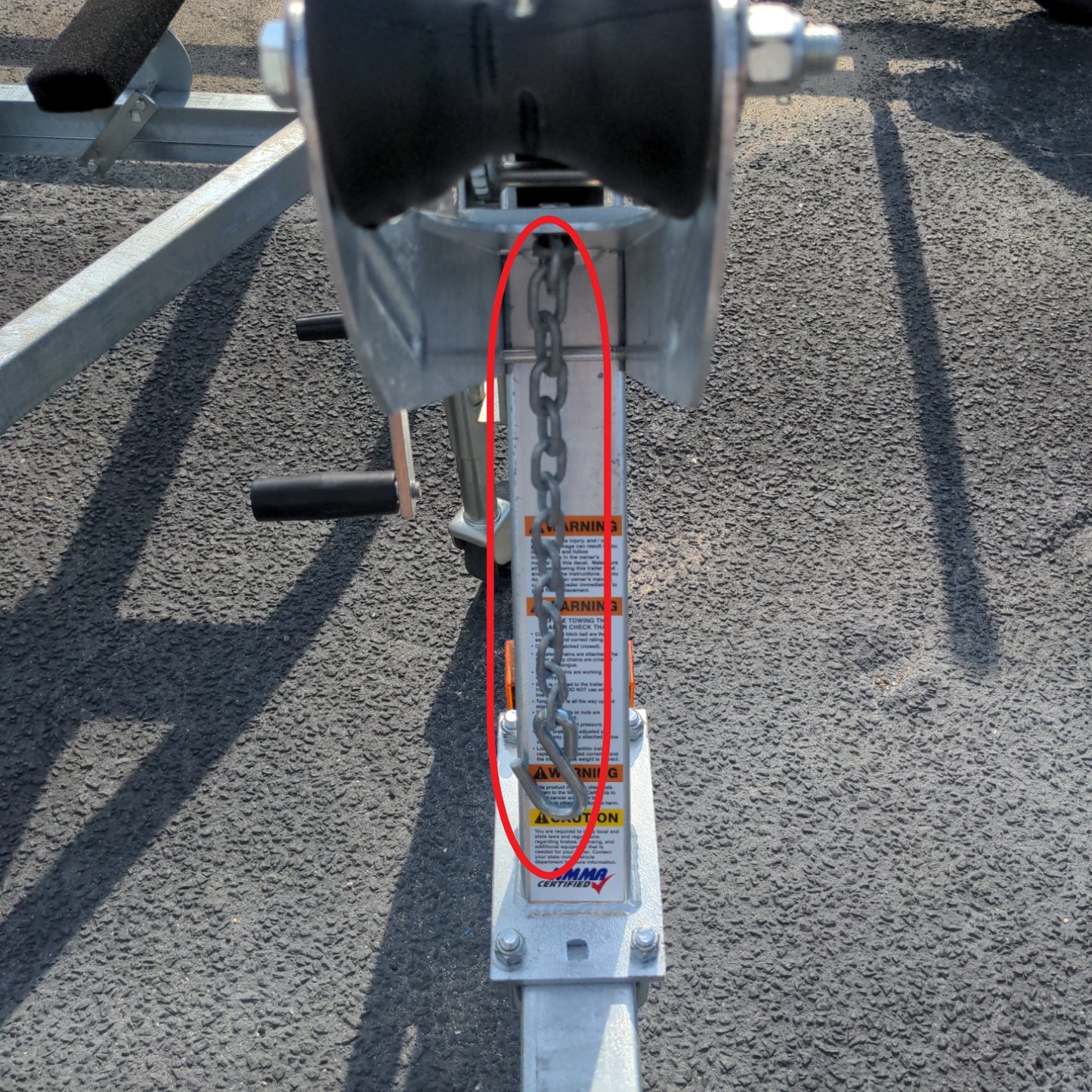 250-014918 Winch Mount Bow Safety Chain On Trailer