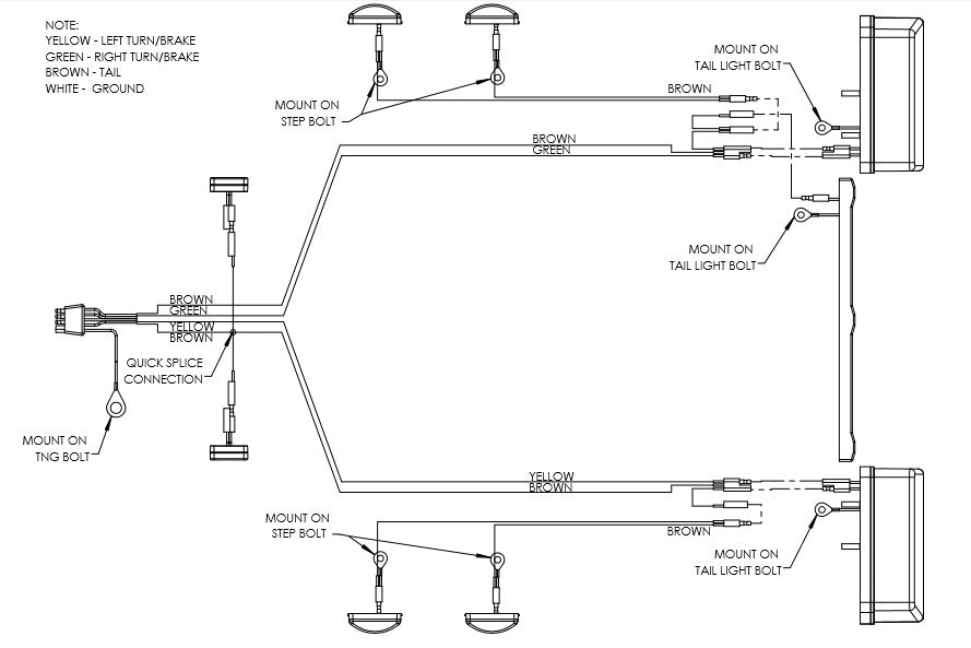 EZ Loader 24' Wiring Harness with Flat 4-Plug for 14 - 20' Trailers 250-022703