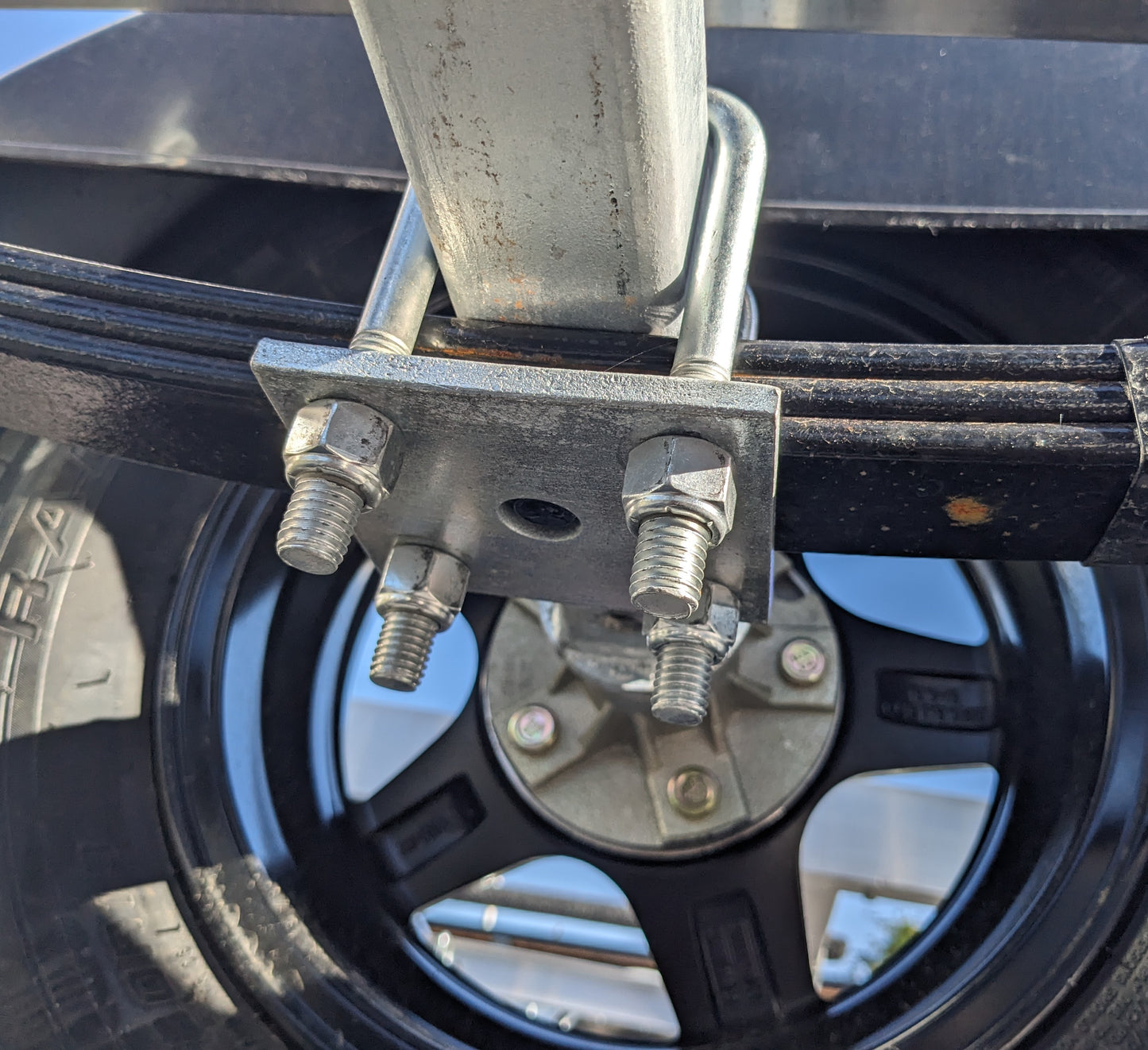 EZ Loader Axle to Spring Mounting Plate 250-031133 on trailer
