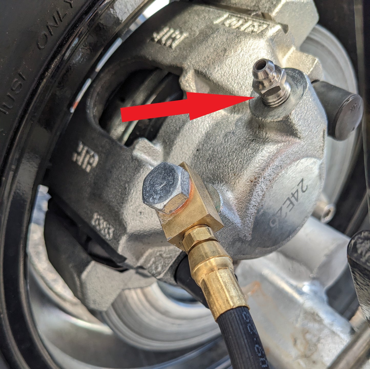 EZ Loader Bleeder Screw for Caliper 250-034110 on trailer