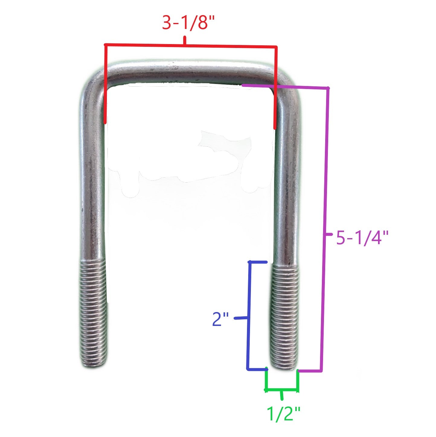 EZ Loader U-Bolt 1/2"-13 x 3 x 5-1/4" Zinc Plated 290-015566