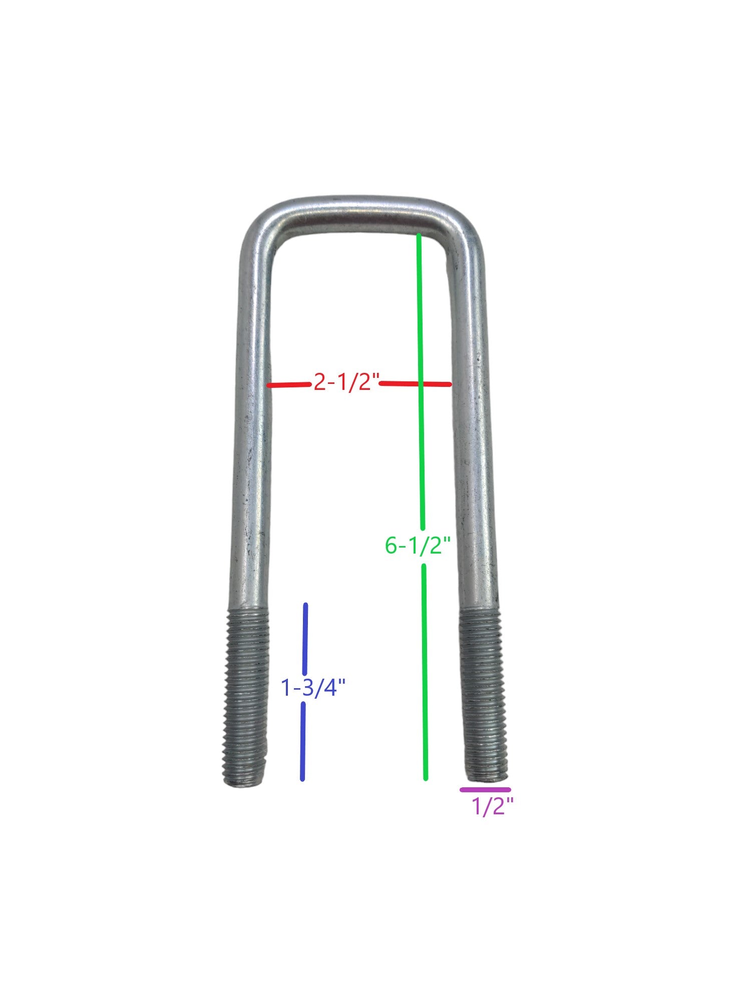 290-020980 U-Bolt 1/2"-13 x 2 x 6-1/2" Zinc Plated