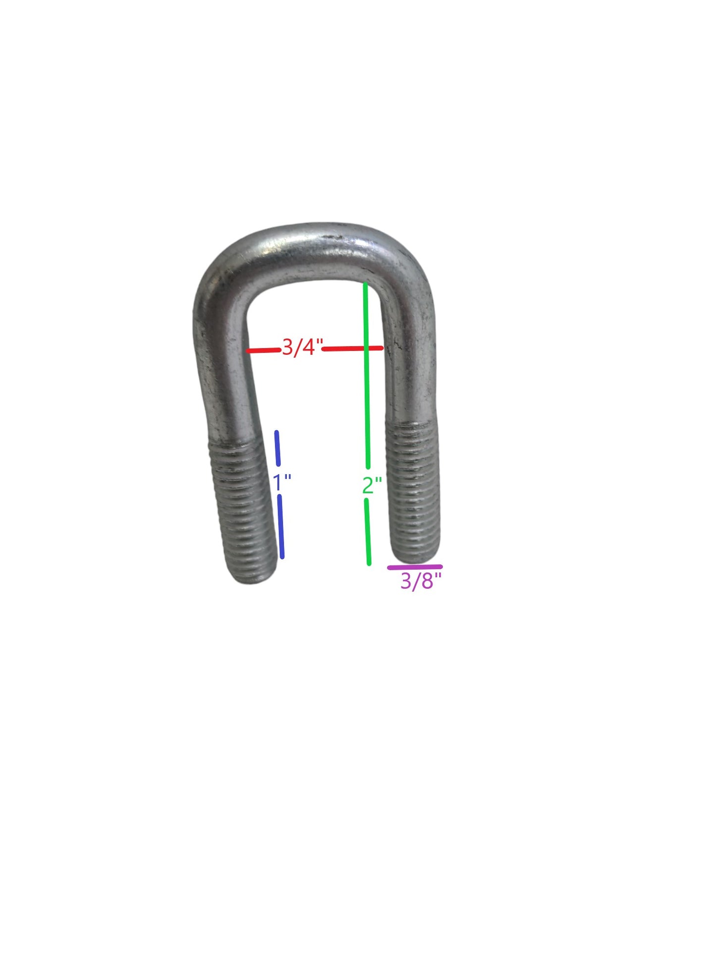 EZ Loader U-Bolt 3/8" x 3/4" x 2" Zinc Plated 290-021938
