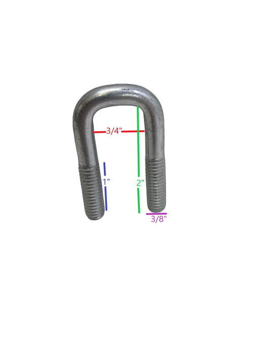 EZ Loader U-Bolt 3/8" x 3/4" x 2" Zinc Plated 290-021938