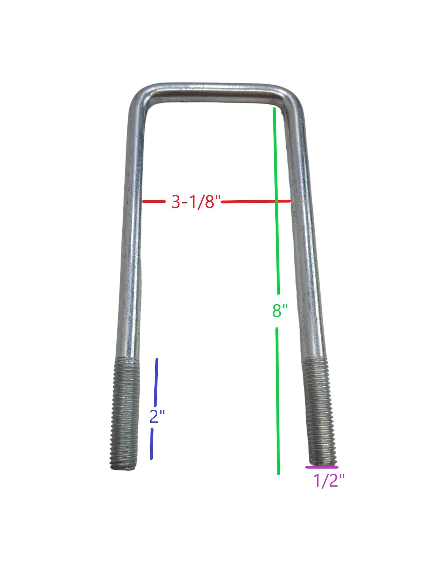 EZ Loader U-Bolt 1/2"-13 x 3 x 8" Zinc Plated 290-026771