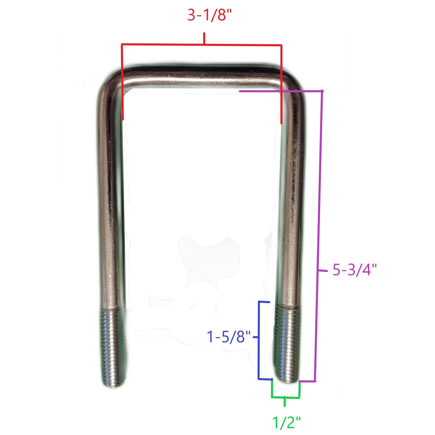 EZ Loader U-Bolt 1/2"-13 x 3" x 5 - 3/4" Zinc Plated 290-027532