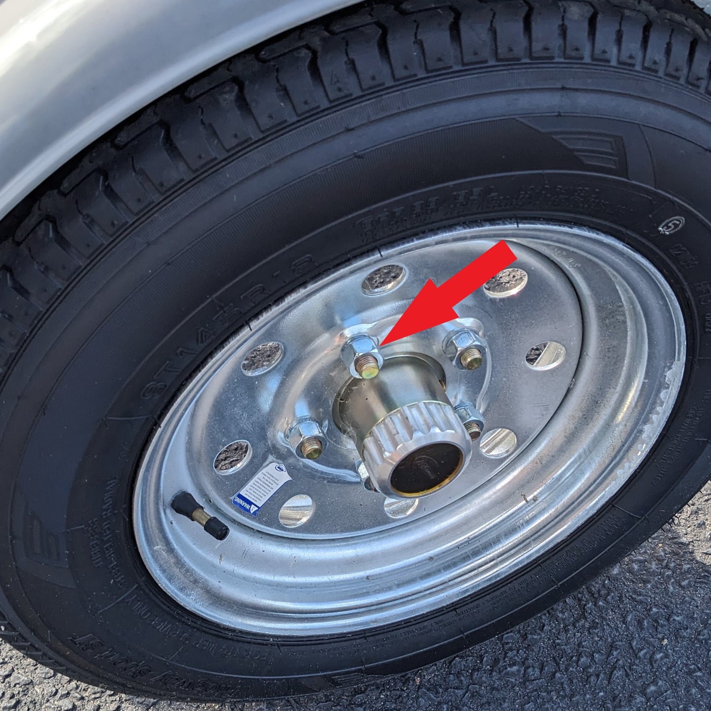 EZ Loader 1/2" Lug Nut Zinc Plated 290-031564 on trailer