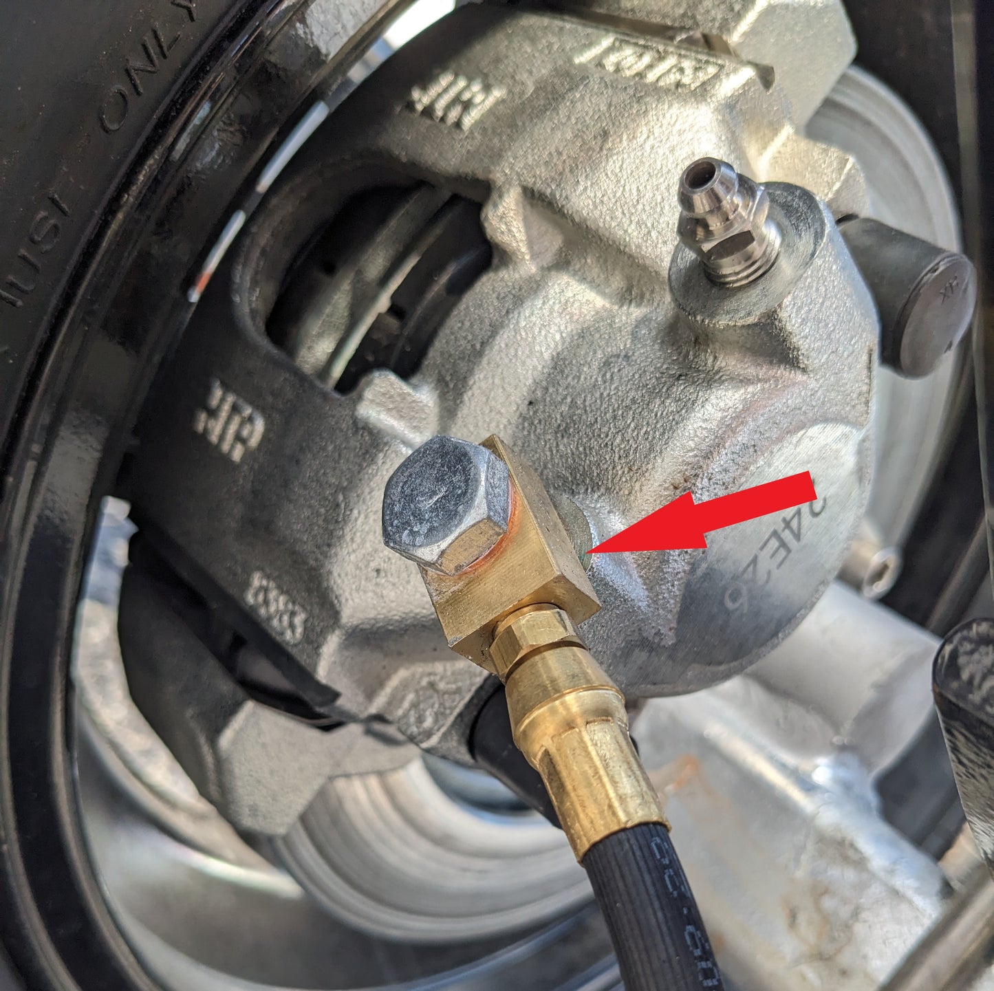 EZ Loader Caliper Banjo Block 250-032782 on trailer