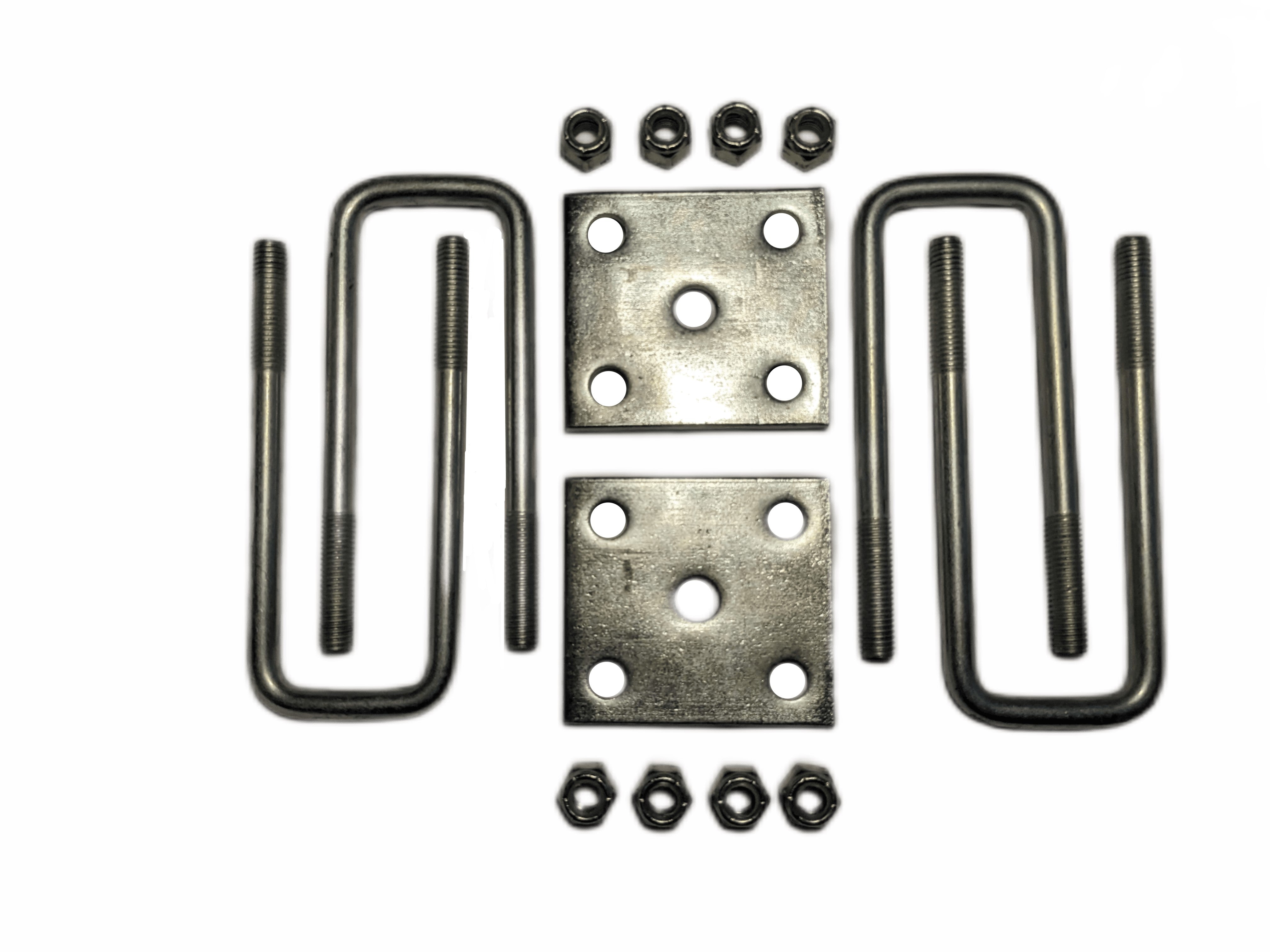 EZ Loader Trailer Leaf Spring to Axle UBolt and Tie Plate Kit for 2x2
