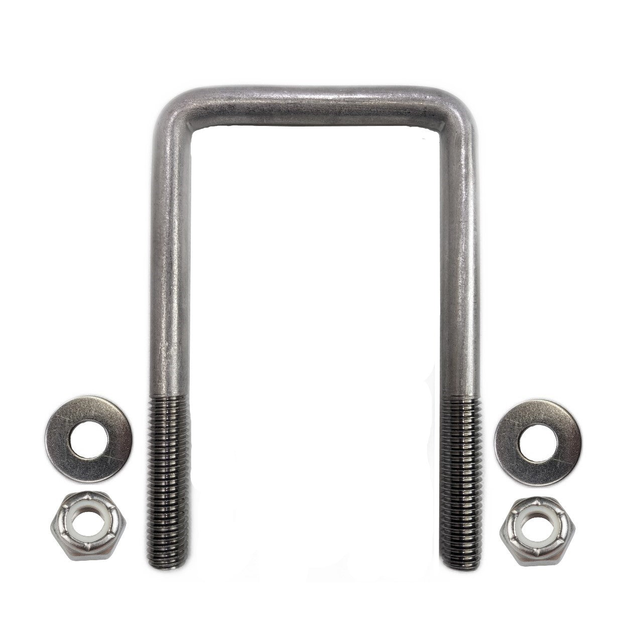 Square U-Bolt 1/2"-13 x 3-1/8" x 4-3/8" w/ Washers and Nuts 304 Stainless Steel
