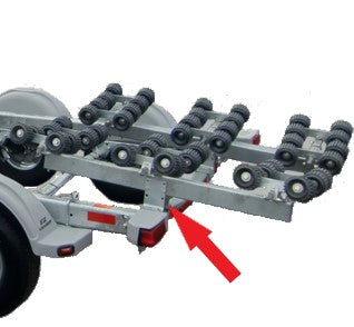 EZ Loader 6.5" L Style Bunk / Roller Bracket 250-014428-10 on roller trailer