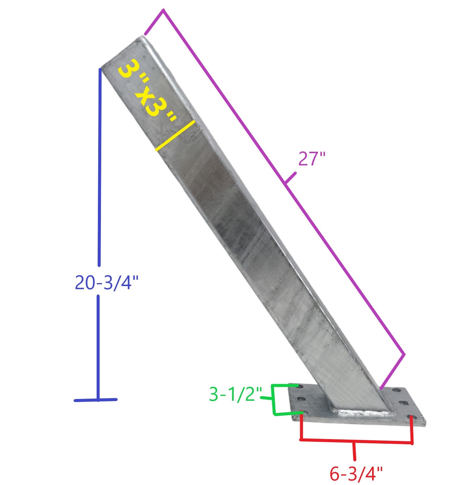 EZ Loader 3" x 3" Winch Stand Post 250-017761-10 – EZ Loader Trailers.com