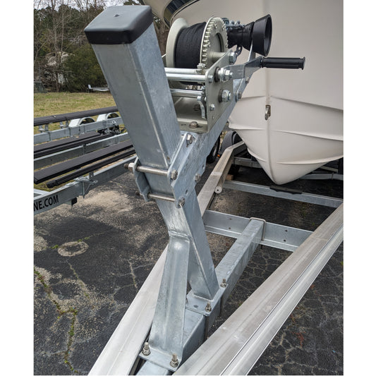 EZ Loader boat trailer 3x3" Winch Post with Support Brace 250-021780-10 on trailer