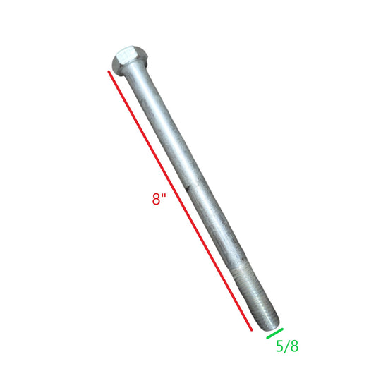 EZ Loader 5/8" x 8" Hex Bolt Zinc Plated 290-001697