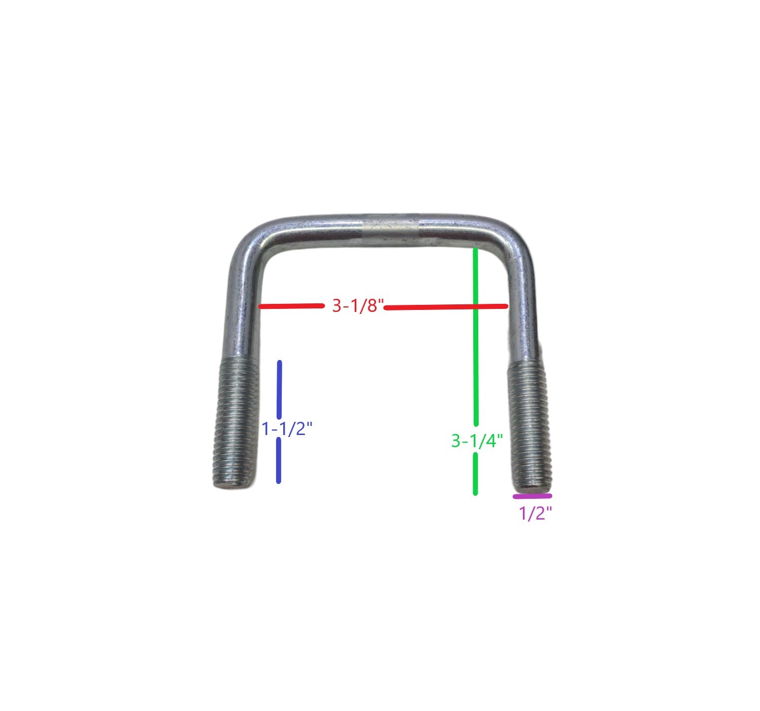 290-002482  U-Bolt 1/2" x 3" x 3-1/4"