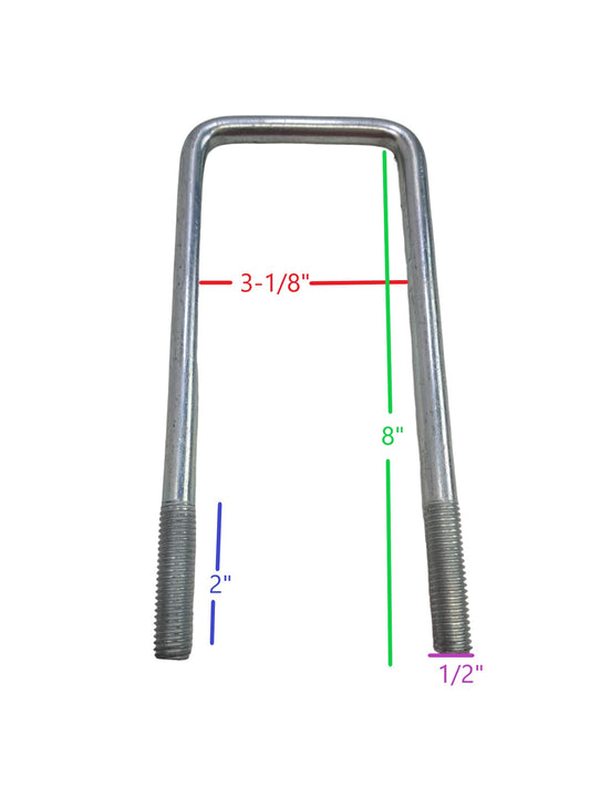 EZ Loader U-Bolt 1/2"-13 x 3 x 8" Zinc Plated  290-026771