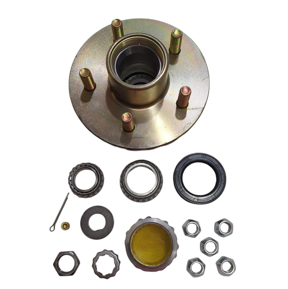 Hub Oil Spring EZ Loader 5 Lug H1000 Oil Bath Hub Kit for 1-3/8 x 1/16 Tapered Spindl ...