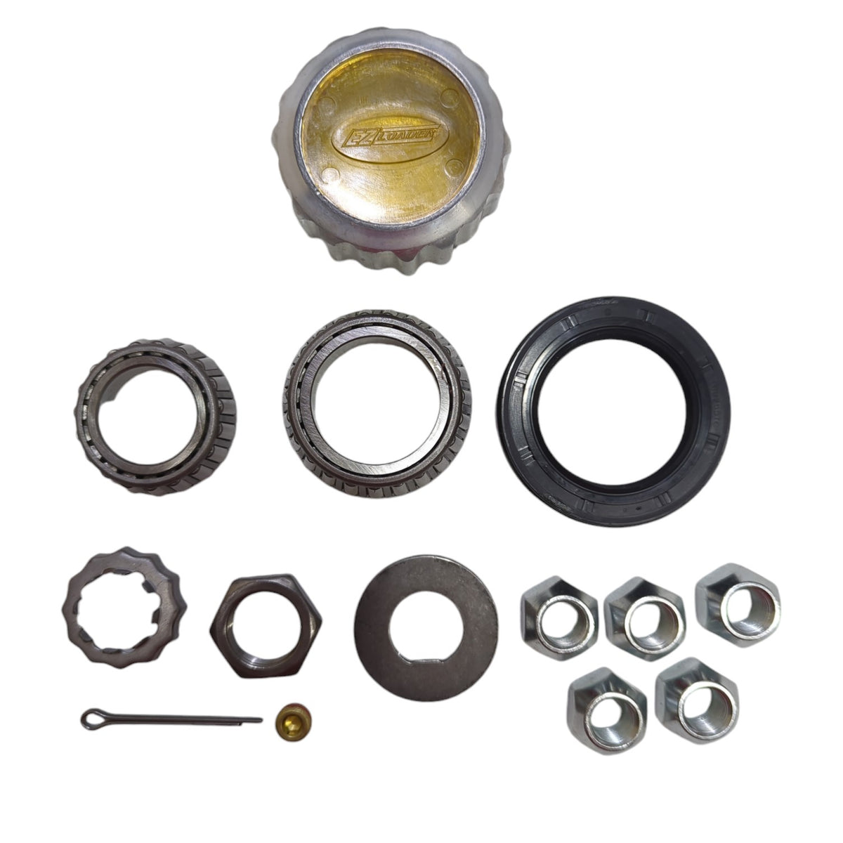 Hub Oil Spring EZ Loader 5 Lug H1000 Oil Bath Hub Kit for 1-3/8 x 1/16 Tapered Spindl ...