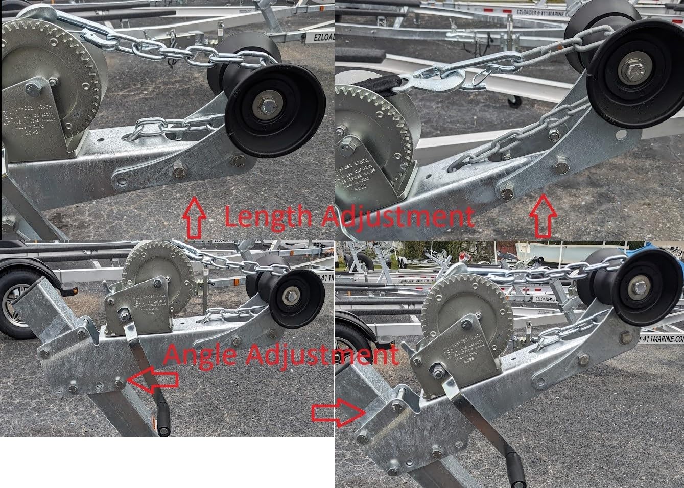 EZ Loader Adjustable Heavy Duty Winch Mount for 3 x 3 Winch Stand 250 ...