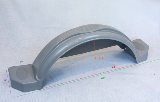 EZ Loader Gray Composite Trailer Fender 13″ Tire Single Axle (Discontinued Color)
