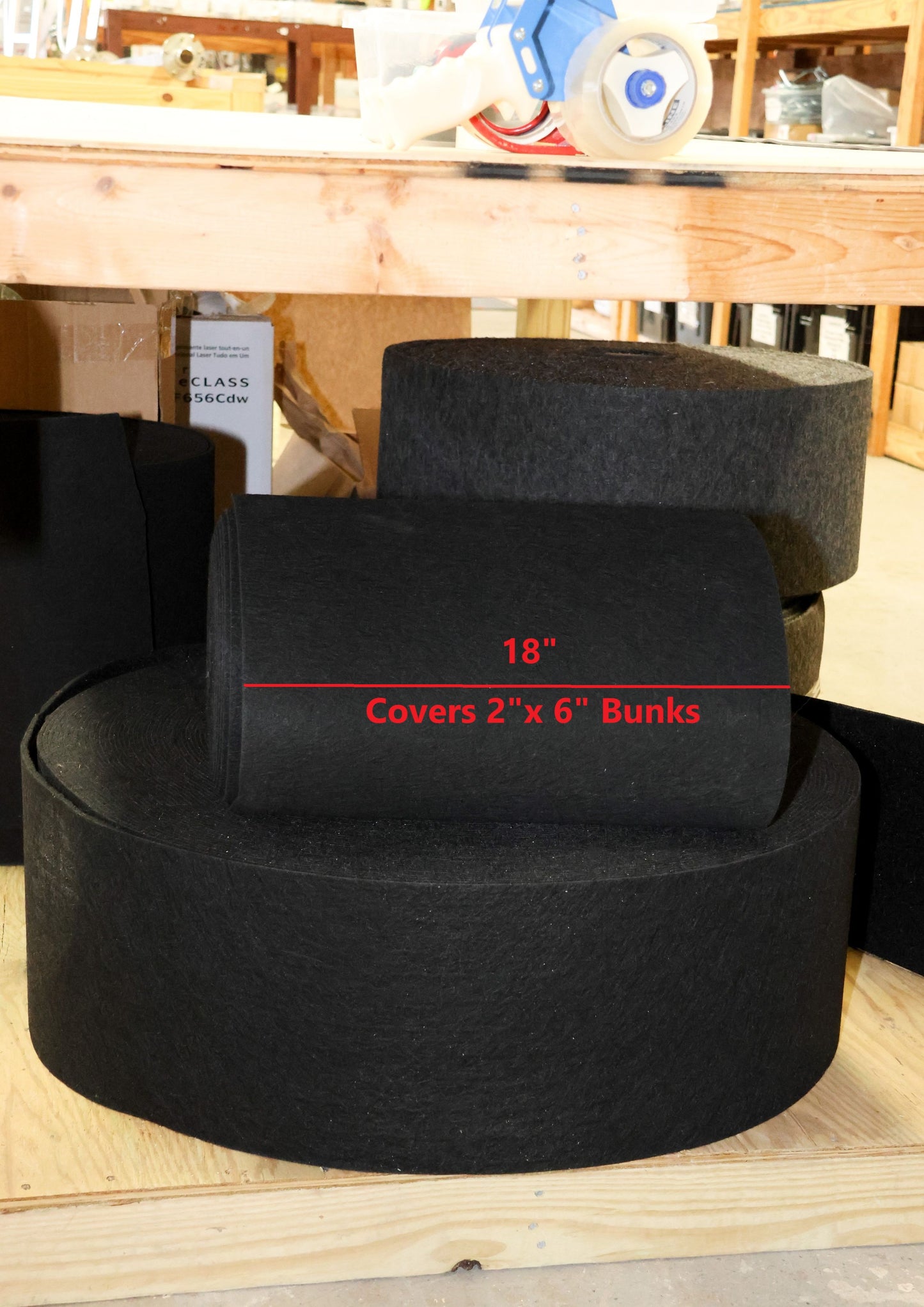 18-inch wide marine bunk carpet measured for accurate fit on boat trailer bunks, available by the foot through 411Marine