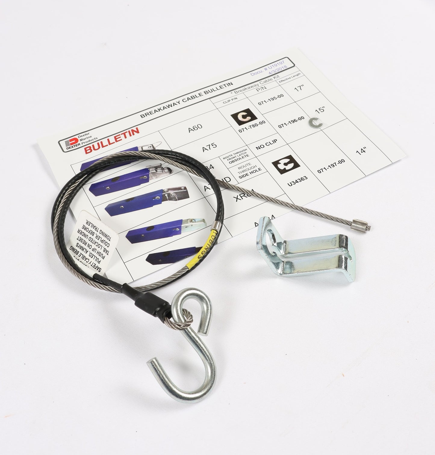 EZ Loader 15" Breakaway Cable for Dexter (UFP) A75 & A84 Actuator 250-031977
