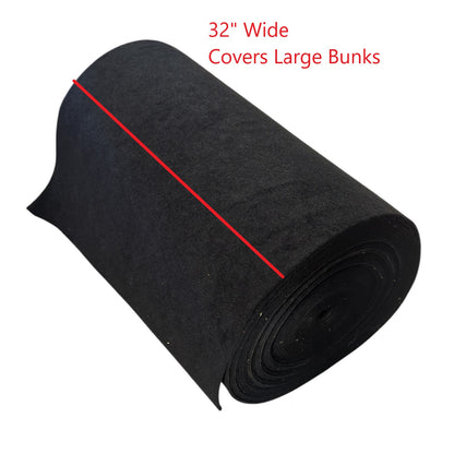 EZ Loader bunk carpet showing 32-inch width marked in red on product image